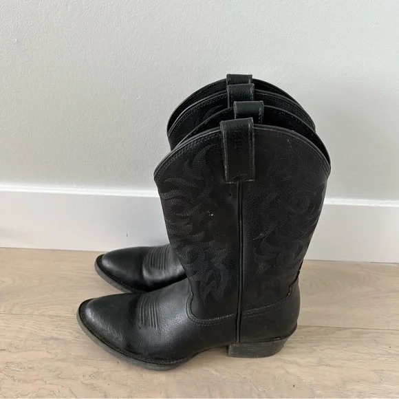 Justin Boots Shoes Justin Kids Black Cowboy Boots Size 25 Poshmark